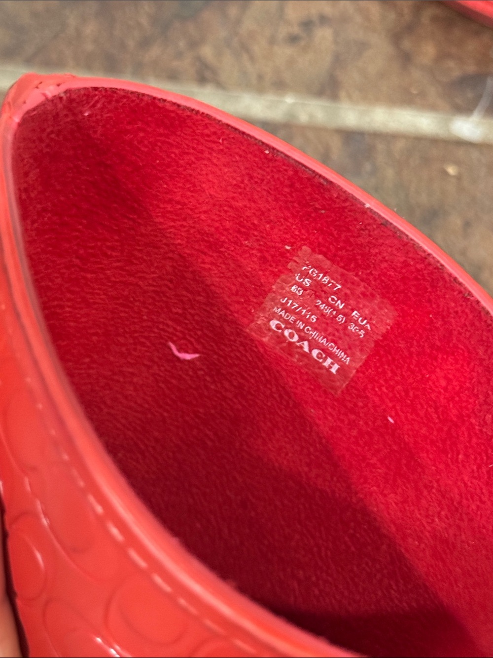 Coach Signature Short Rain Boots Red C16179 - Picture 7 of 12